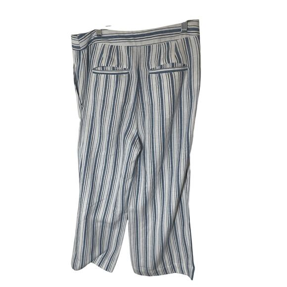 Loft 6p Wide Leg Cotton Breton Stripe Old Money Quiet Luxury Sailor Chic Pants - Picture 3 of 6